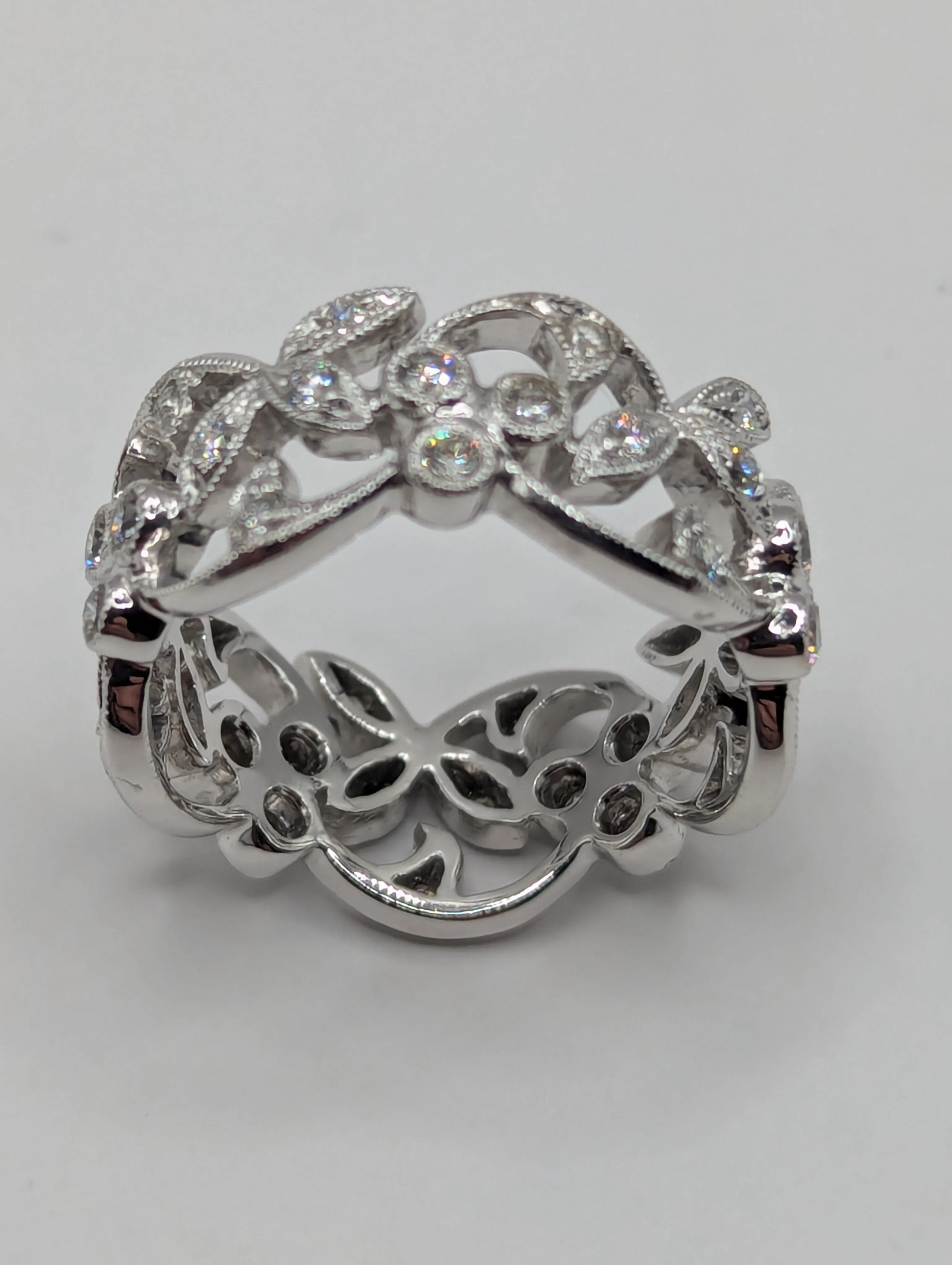 PARADE DESIGN Ladies 0.67CTW Diamond Eternity Designer Ring in 18K White Gold, New Item #bd0839-et