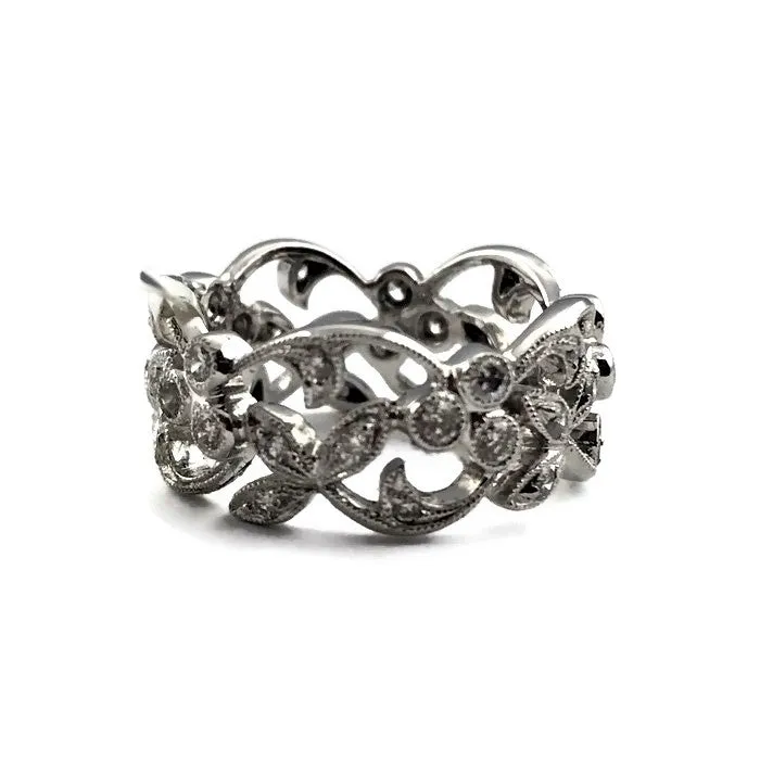 PARADE DESIGN Ladies 0.67CTW Diamond Eternity Designer Ring in 18K White Gold, New Item #bd0839-et