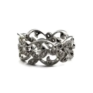 PARADE DESIGN Ladies 0.67CTW Diamond Eternity Designer Ring in 18K White Gold, New Item #bd0839-et