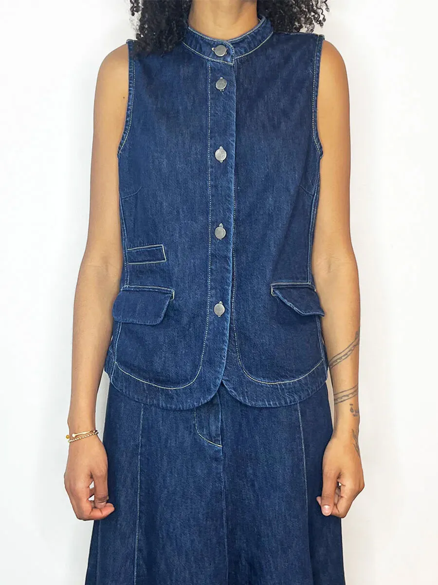 Passion Denim Waistcoat - Indigo