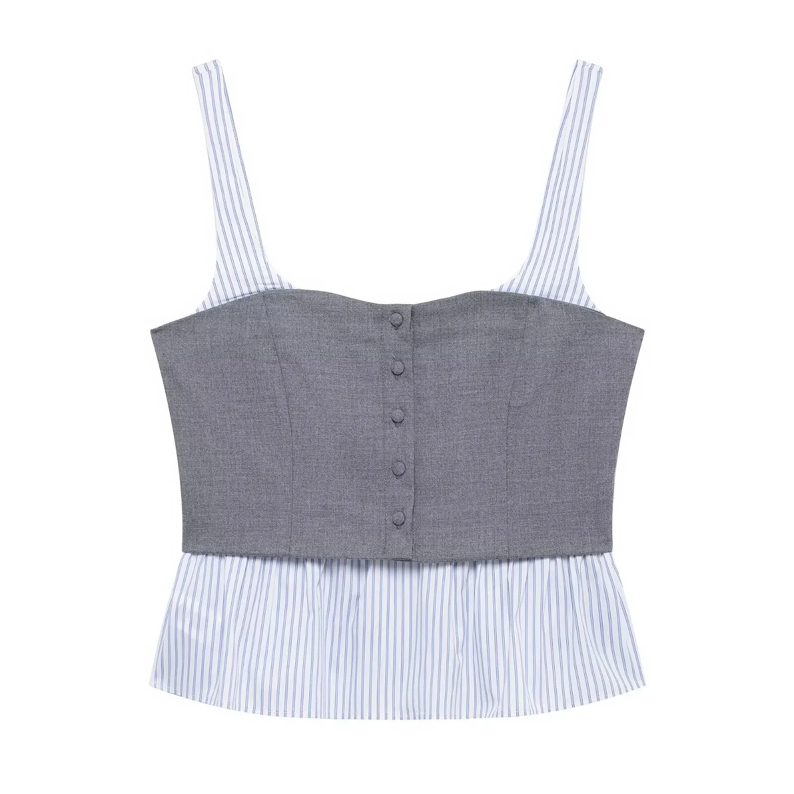 Patchwork Striped Tank and Skirt Set