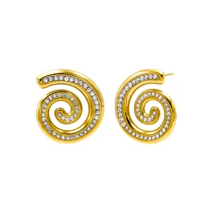 Pave Swirled Stud Earring