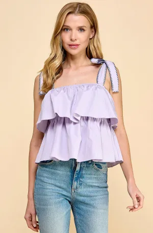 PEP IT UP RUFFLED TANK