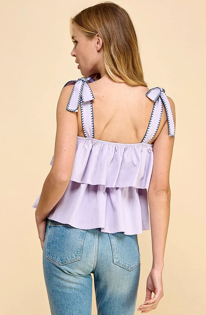 PEP IT UP RUFFLED TANK