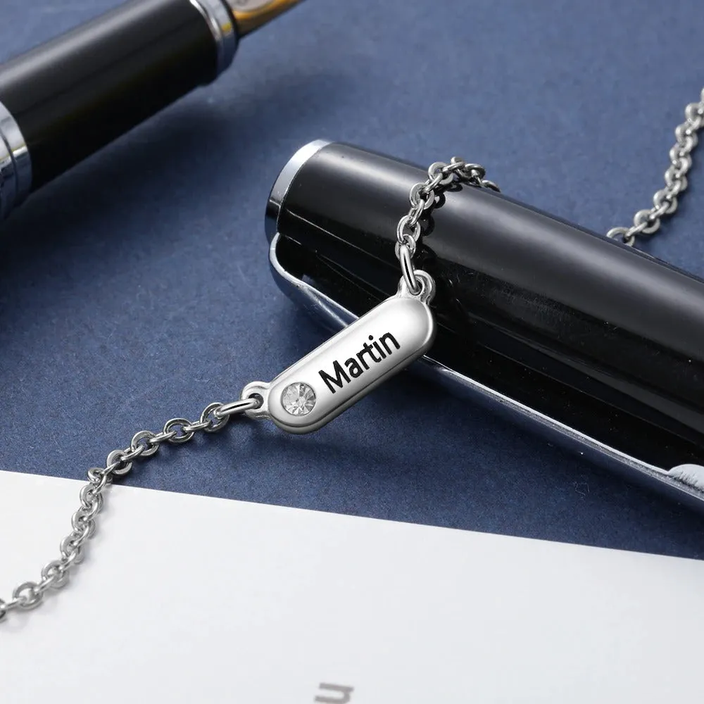 Personalized 1 Name And 1 Birthstone Necklace
