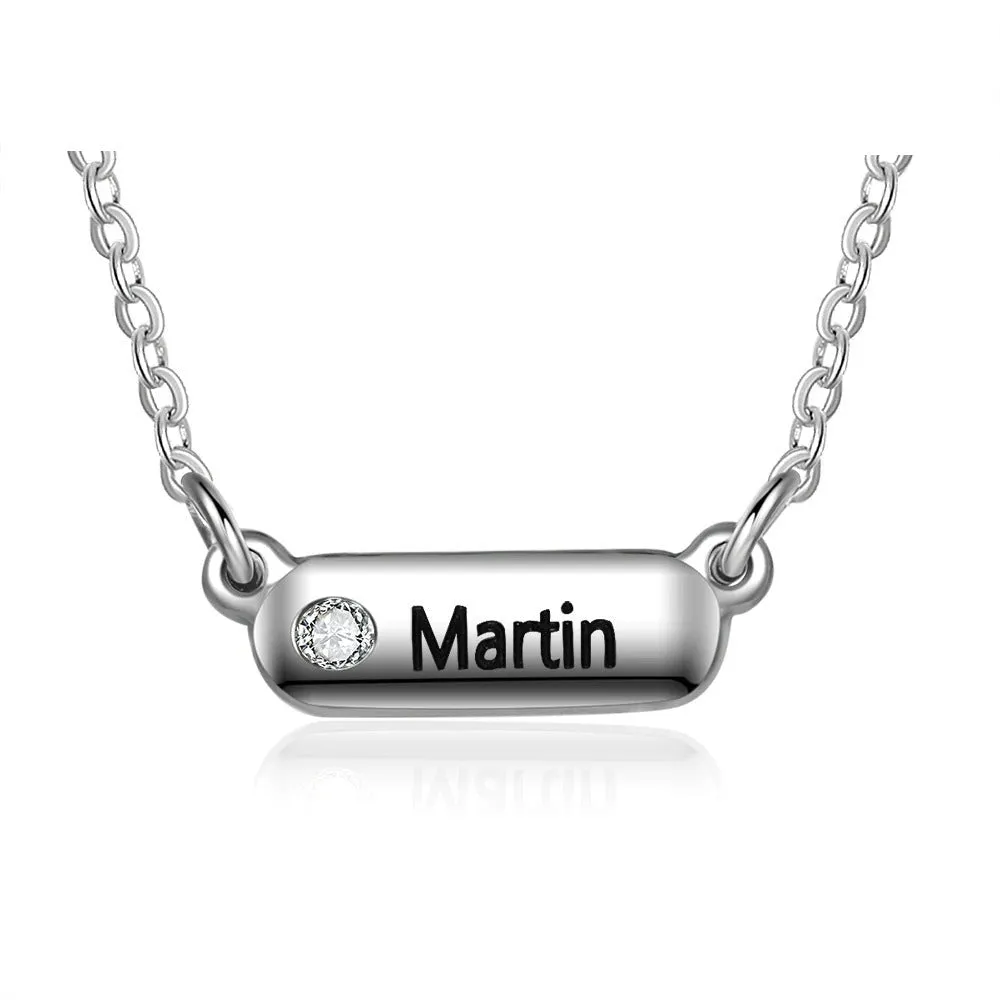 Personalized 1 Name And 1 Birthstone Necklace