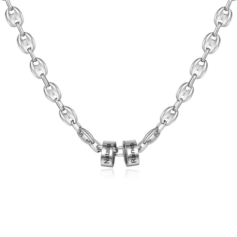 Personalized Engraved 2 Names Stainless Steel Chain