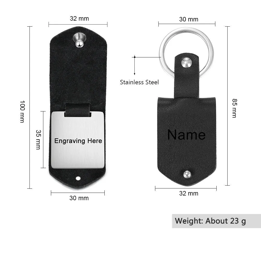Personalized Photo Leather Keychain