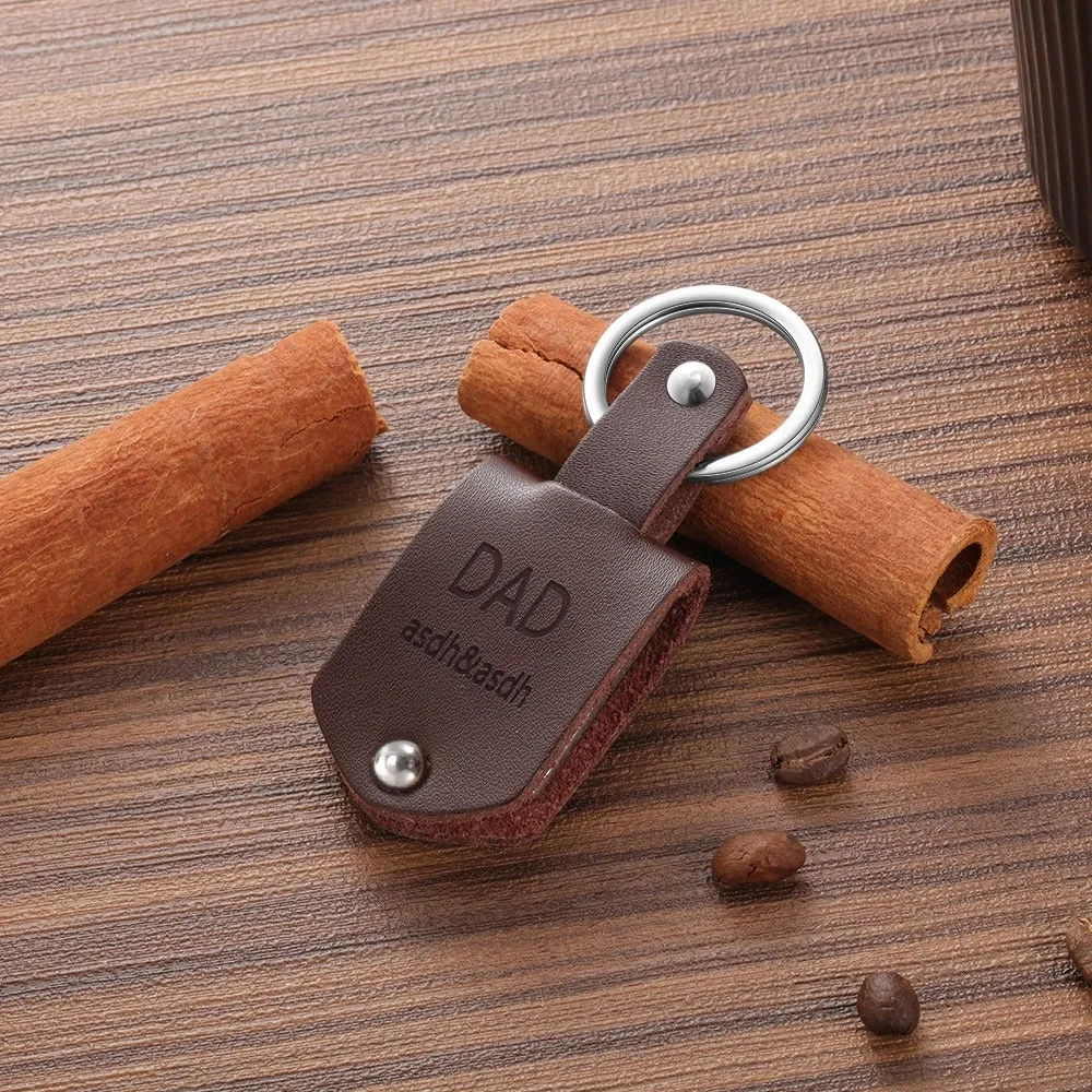 Personalized Photo Leather Keychain