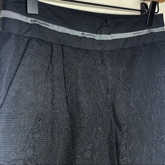 Philosophy Di Alberta Ferretti Lace Bermuda Shorts Black Size 2