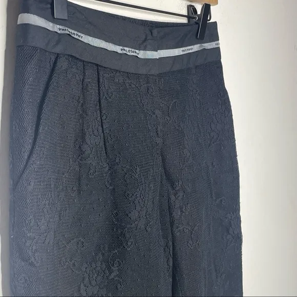Philosophy Di Alberta Ferretti Lace Bermuda Shorts Black Size 2