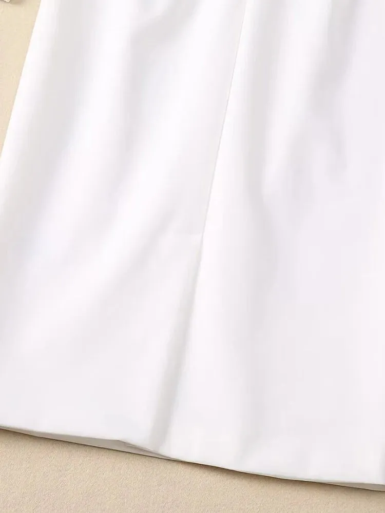 Phoenix Striped Bow O-Neck Long Sleeves Office Lady Dress