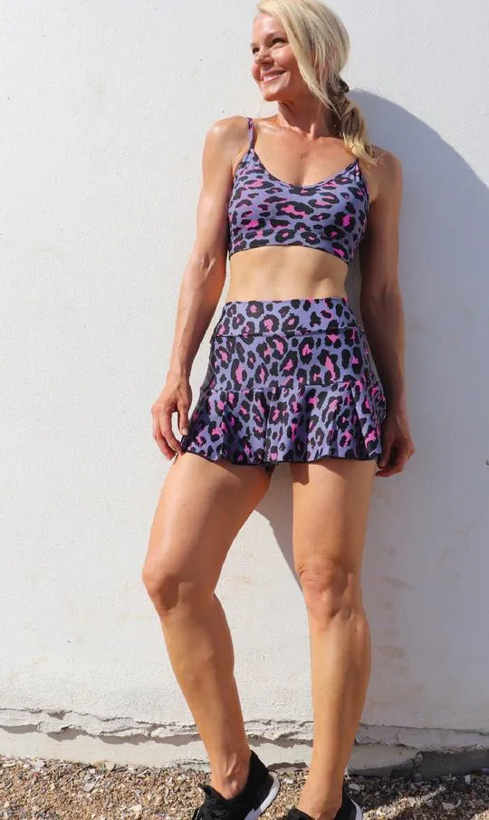 Pink Leopard Skort with Pockets