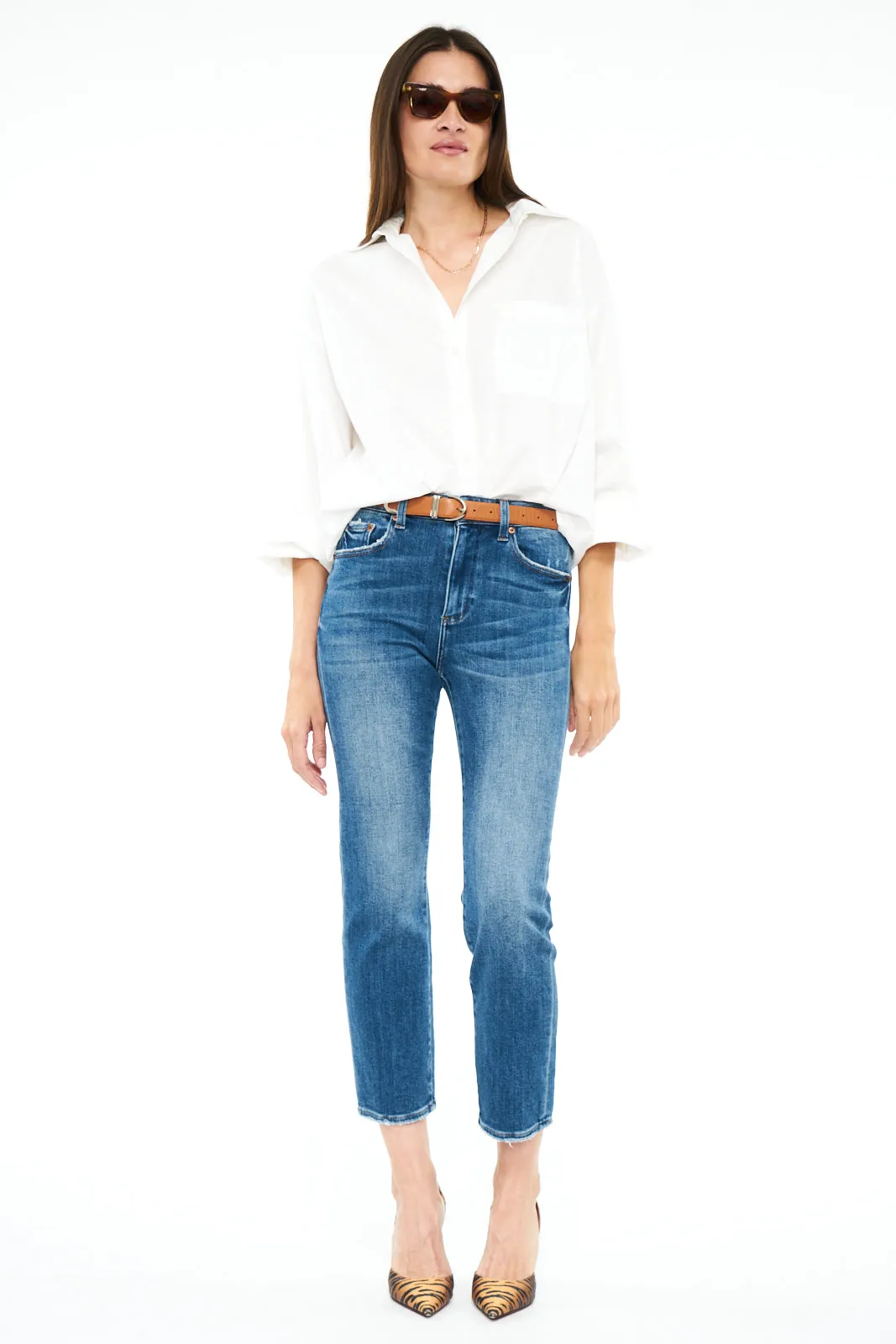 PISTOLA | Monroe Crop High Rise Slim Cigarette | Indigo