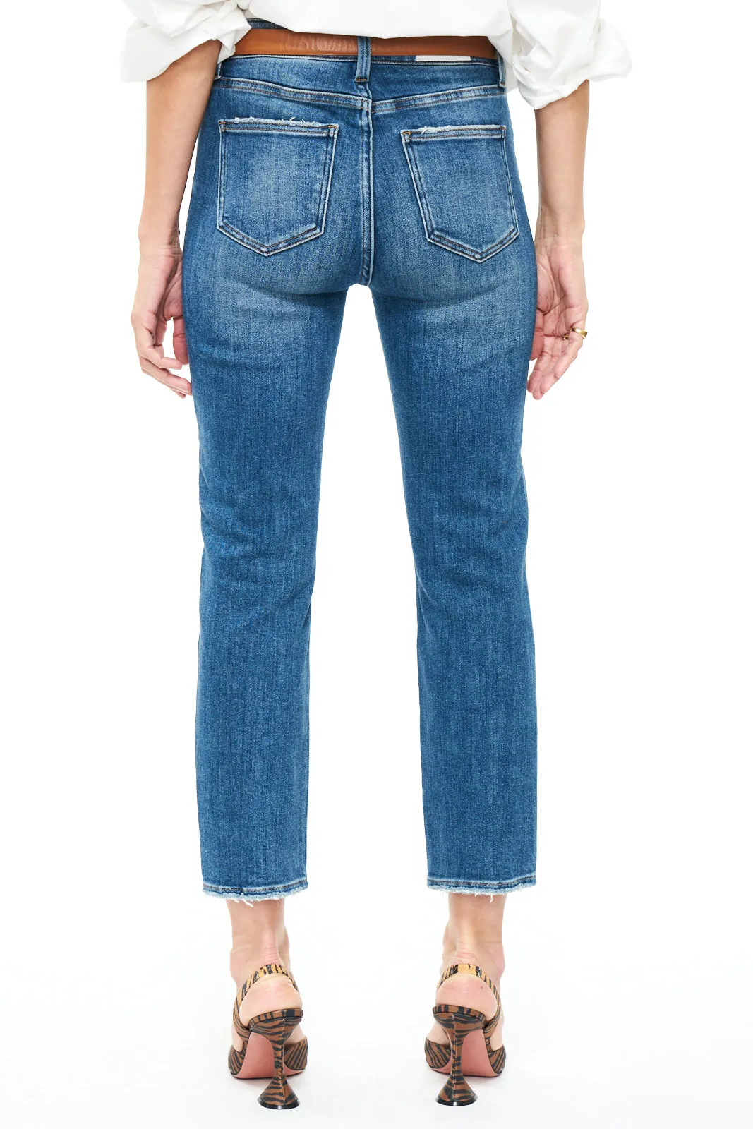 PISTOLA | Monroe Crop High Rise Slim Cigarette | Indigo