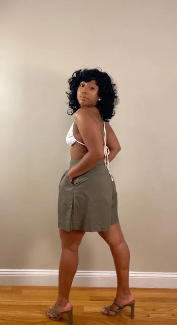 Pleated Utility Shorts