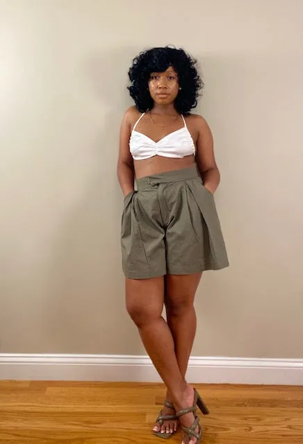 Pleated Utility Shorts