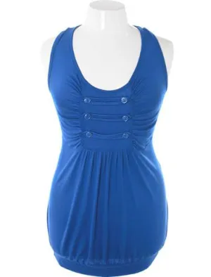 Plus Size Bubble Tank Cadet Blue Top