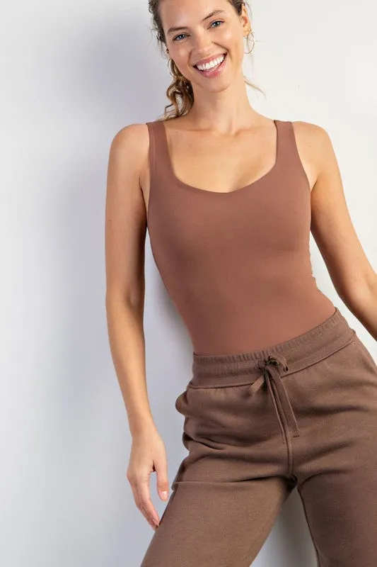 PLUS SIZE BUTTER SQUARE NECK BODYSUIT