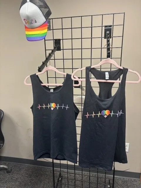 Pride Pulse Rainbow Heart Tank Top