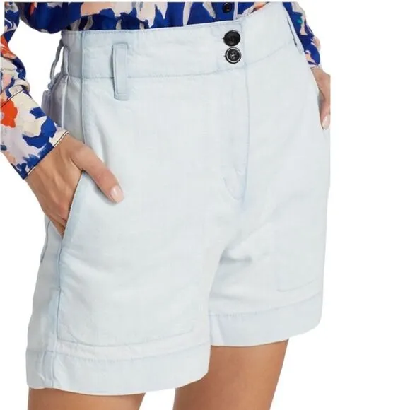 Proenza Schouler Chambray High Waist Shorts