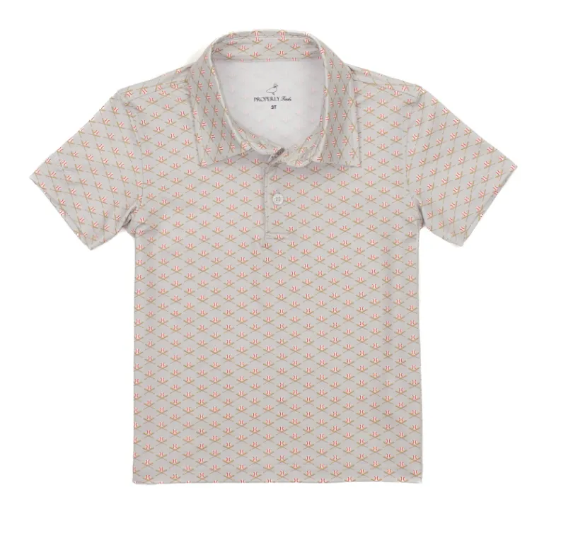 Properly Tied Boys Inlet Polo - Baseball Shield