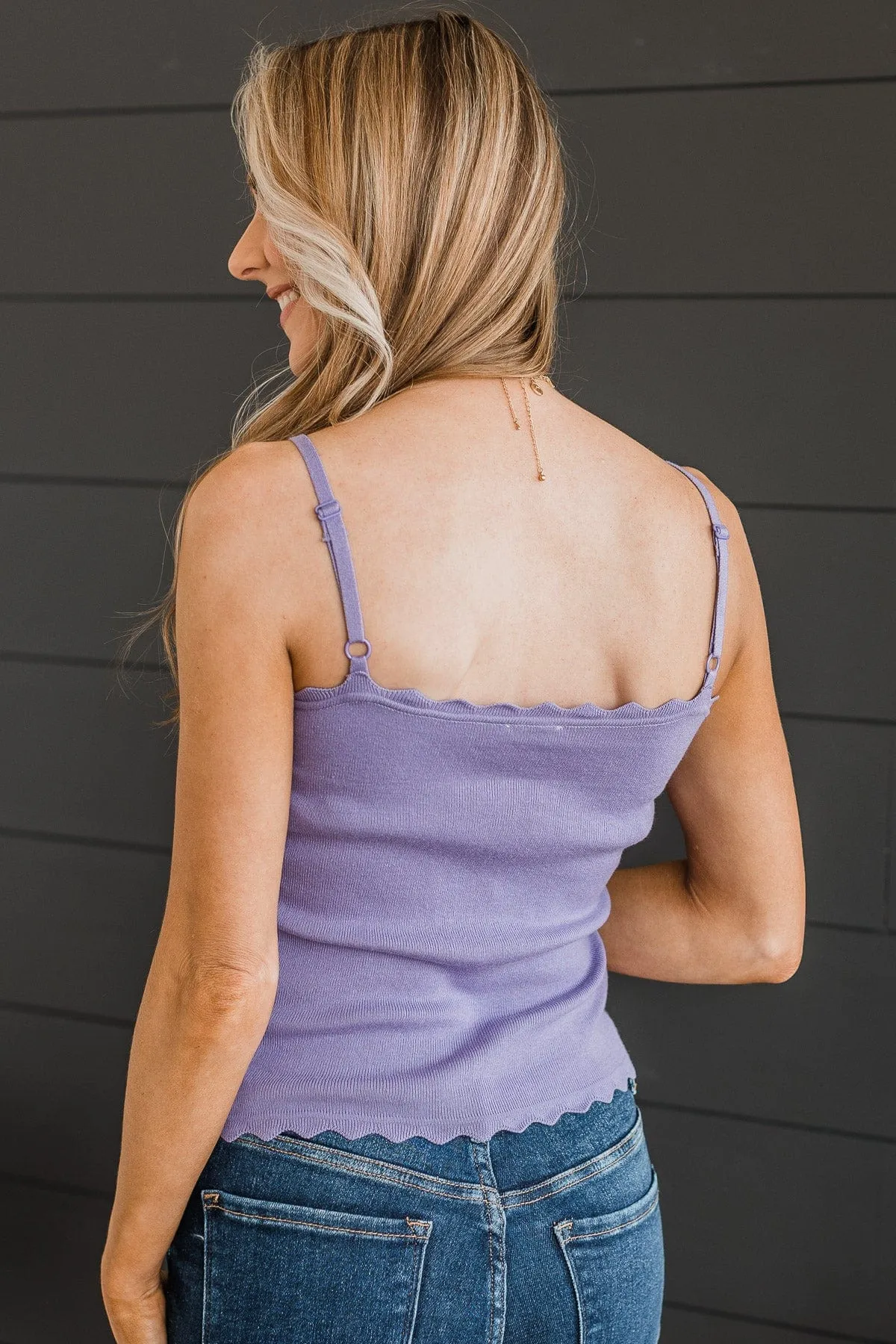 Pure Coincidence Knit Tank Top- Deep Lavender