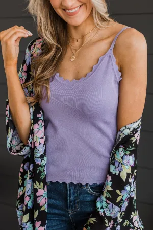 Pure Coincidence Knit Tank Top- Deep Lavender