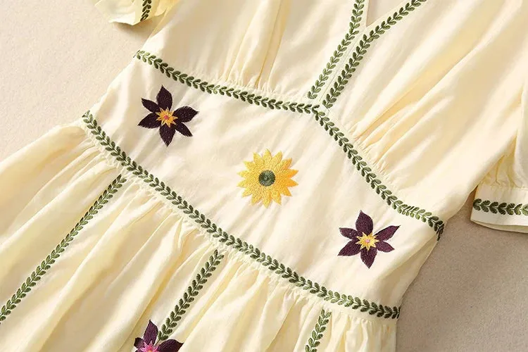 Quittery Embroidery Dress