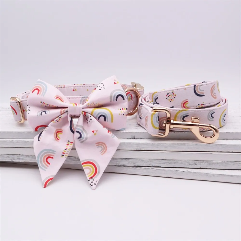 Rainbow Dots Butterfly Collar: Personalized ID Collars