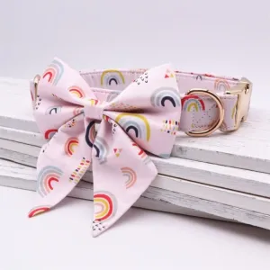 Rainbow Dots Butterfly Collar: Personalized ID Collars