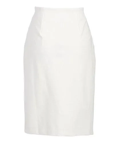 Rapheeze White Contrast-Trim Asymmetrical Pencil Skirt - Women