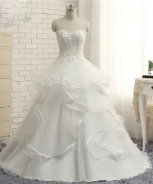 Real Photo Ivory A-Line Wedding Dress