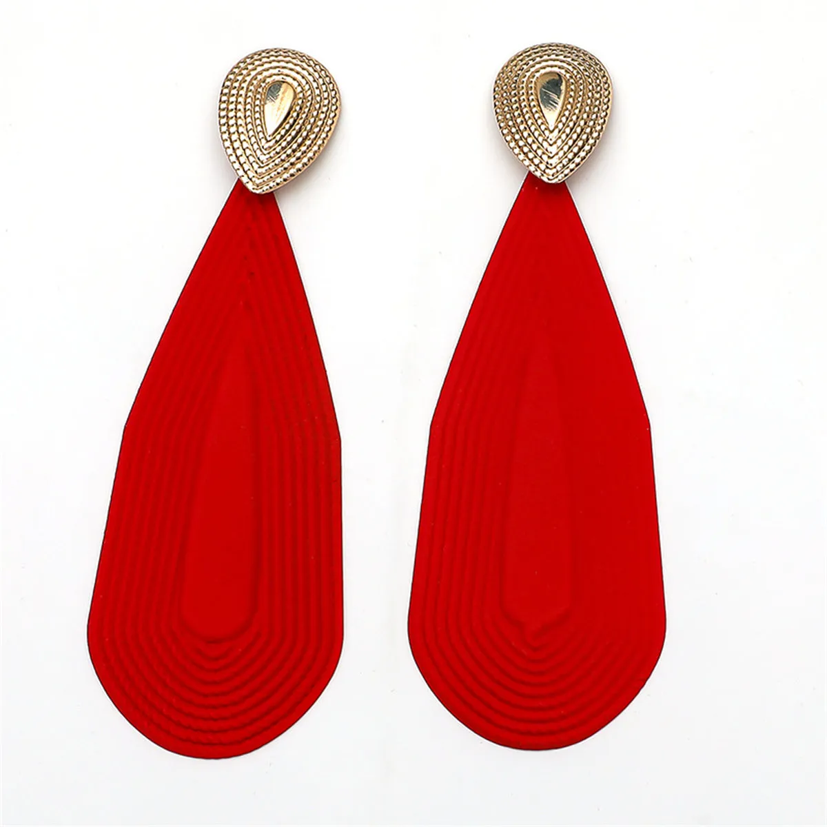 Red Enamel & 18K Gold-Plated Drop Earrings
