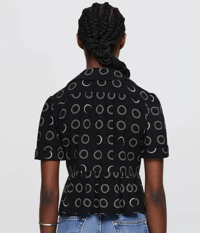Re/Done Micro Bowling Shirt - Black/Cream