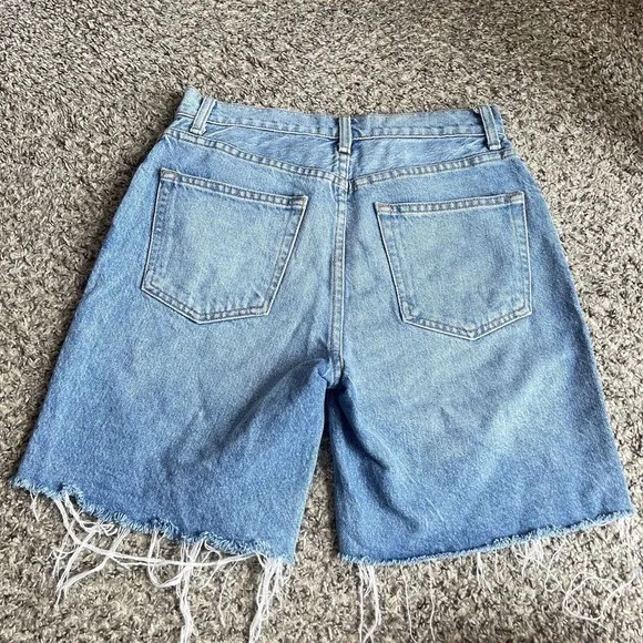 Reformation Jeans Allie Jean Shorts Womens 24 Shasta Blue Wash Mid Thigh Length