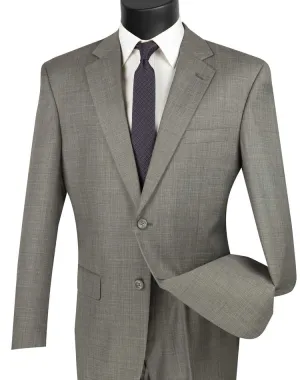 Regular Fit 2 Piece 2 Button Textured Weave Suit (Gray) 2LK-1