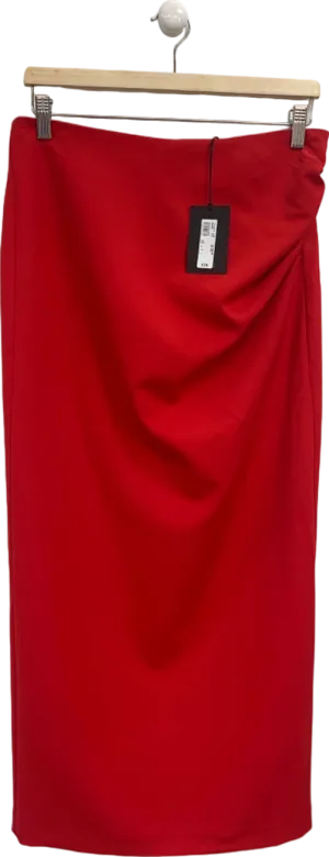 River Island Red High-Waisted Pencil Skirt UK 10