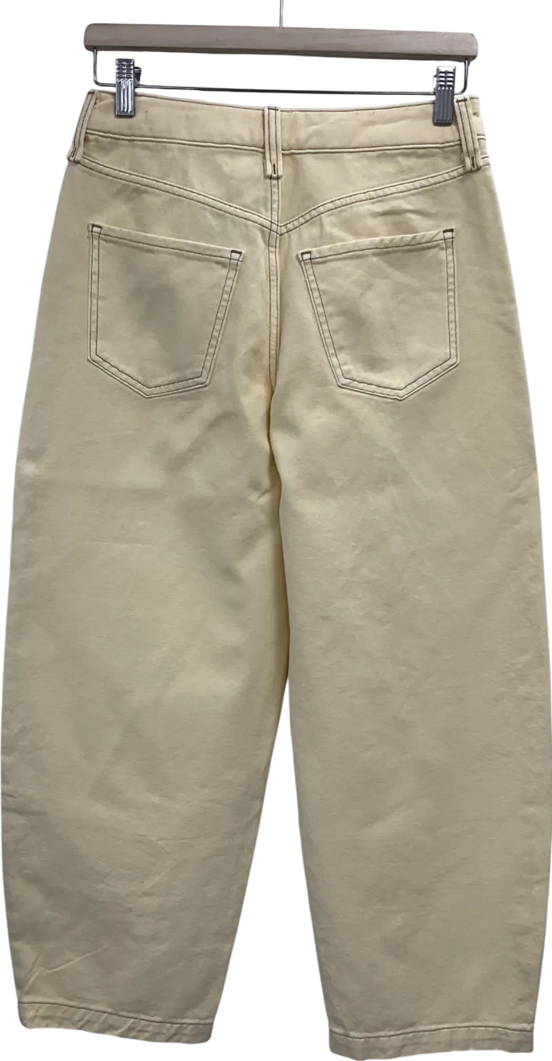 River Island Yellow Denim Barrel Jeans UK 6