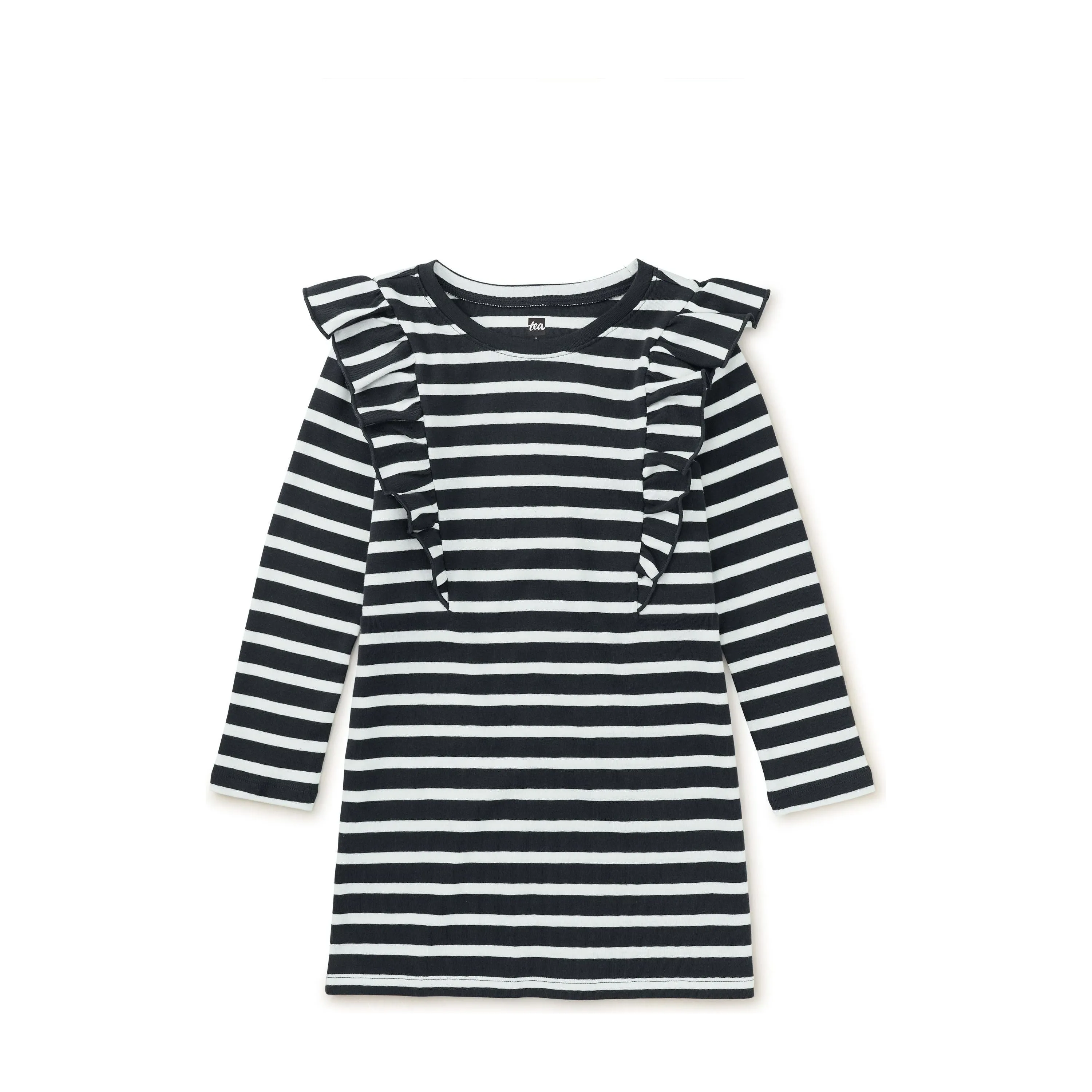 Ruffle Sleeve A-Line Dress - Indigo