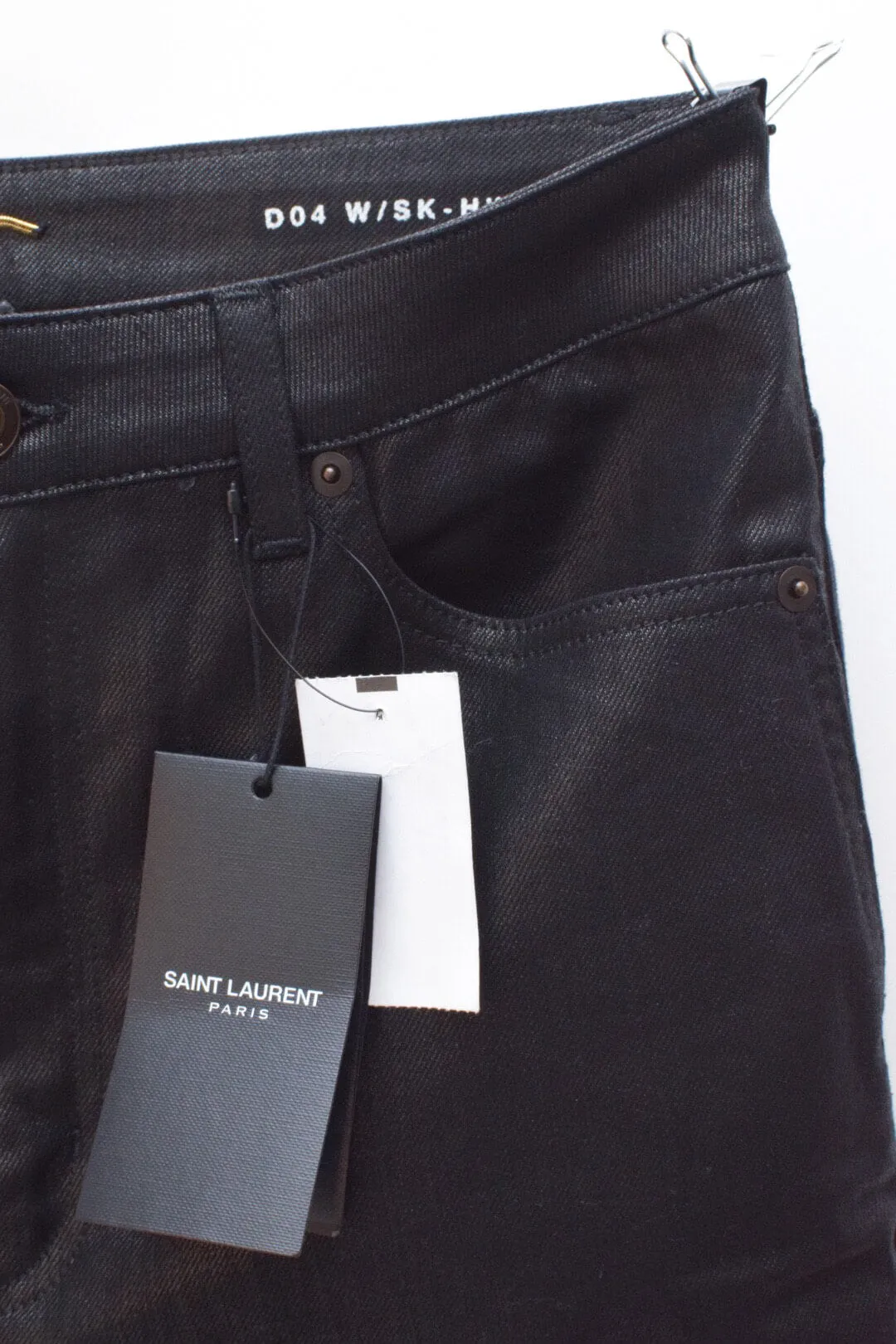 Saint Laurent Black Coated Denim