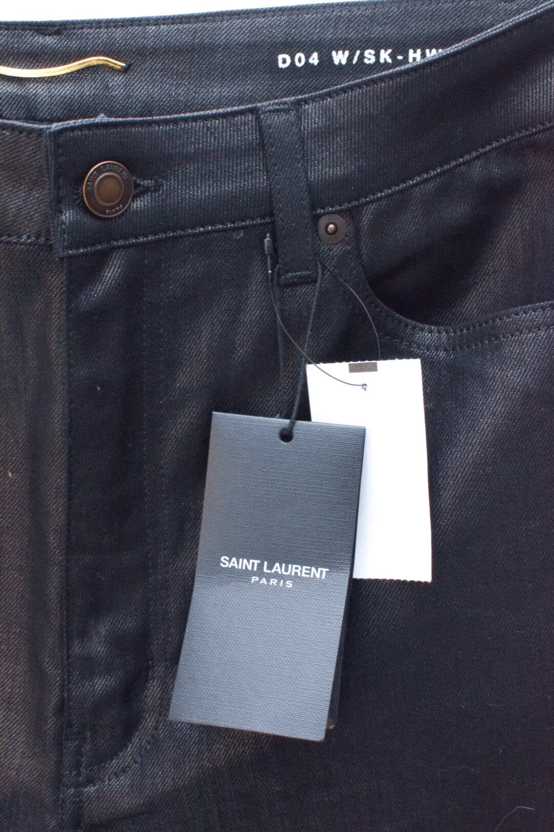 Saint Laurent Black Coated Denim