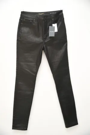 Saint Laurent Black Coated Denim