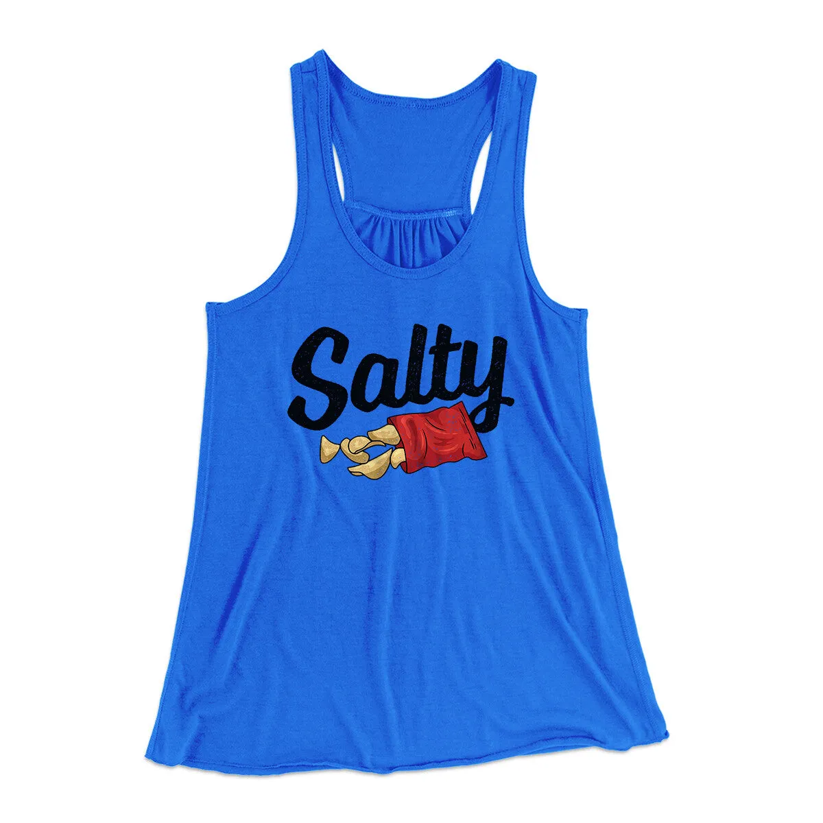 Salty Chips Funny Women's Flowey Racerback Tank Top