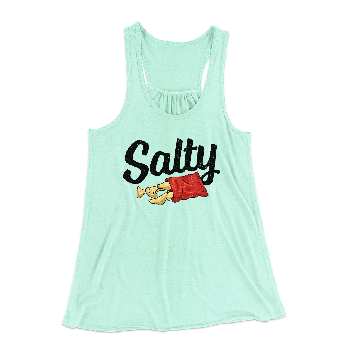 Salty Chips Funny Women's Flowey Racerback Tank Top