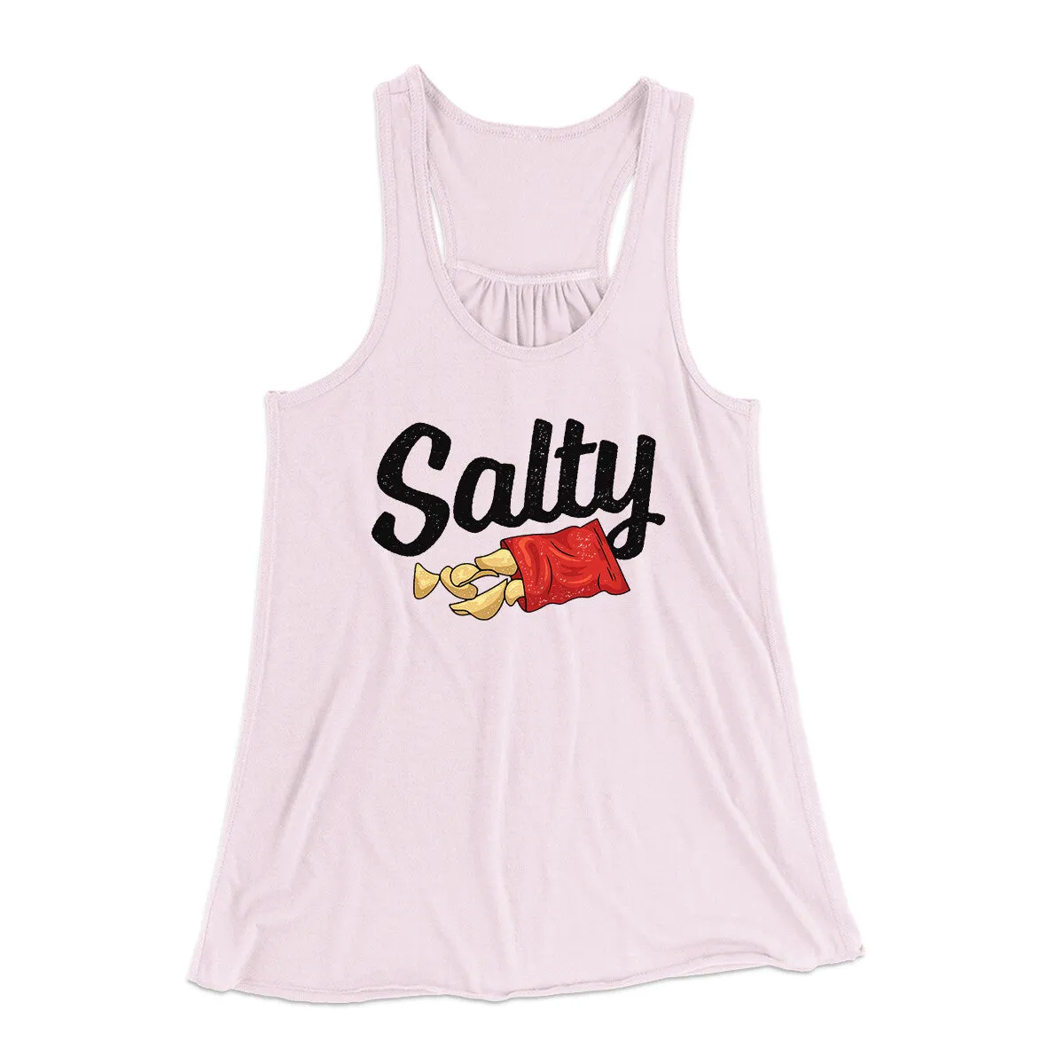 Salty Chips Funny Women's Flowey Racerback Tank Top