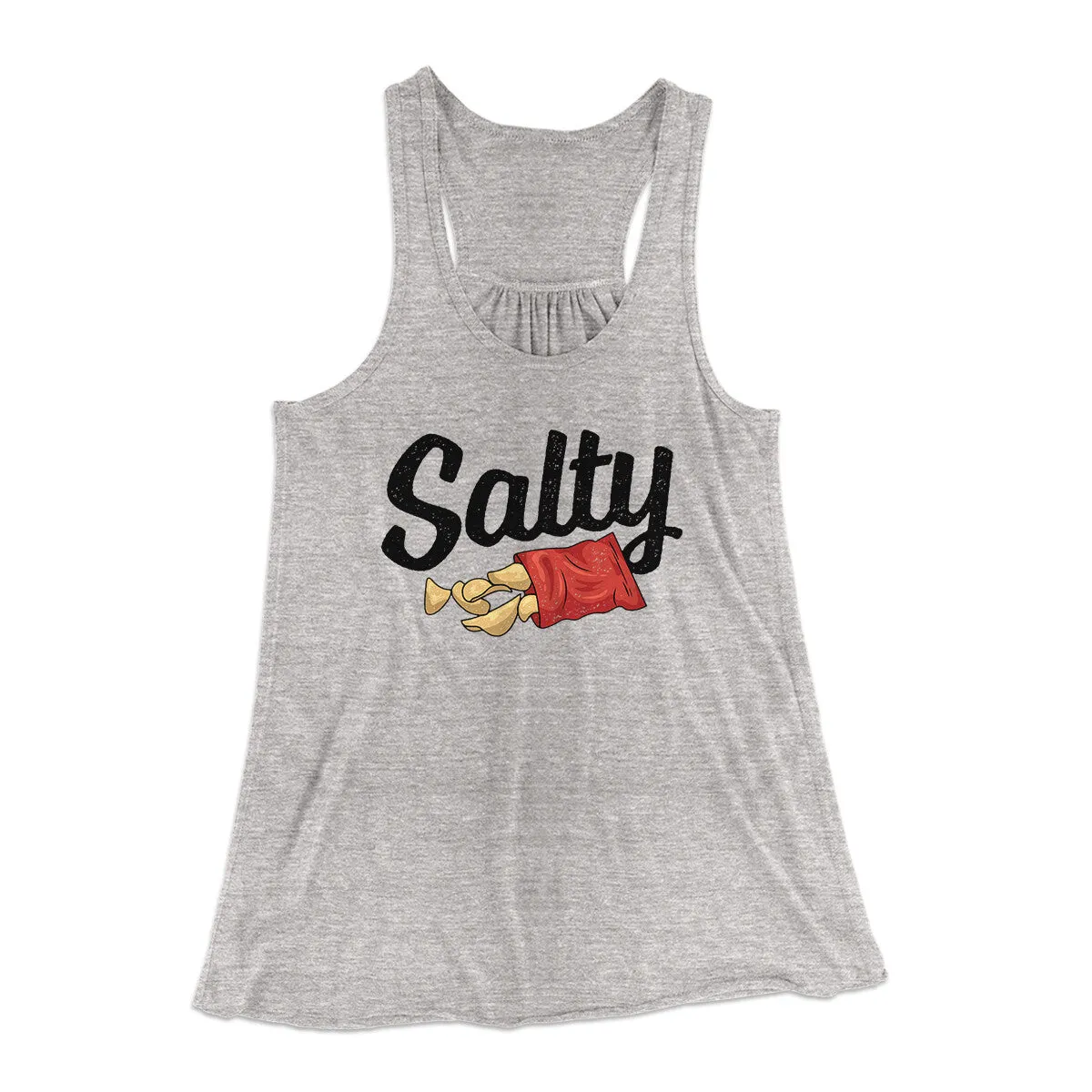 Salty Chips Funny Women's Flowey Racerback Tank Top