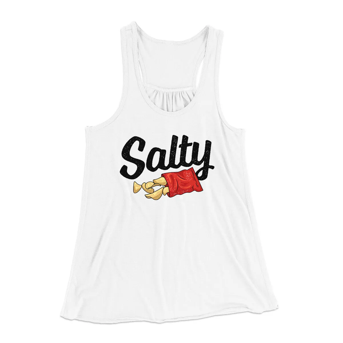 Salty Chips Funny Women's Flowey Racerback Tank Top