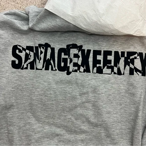 Savage X Fenty, Women's, Forever Savage Showgirl Short Robe Grey size M/L