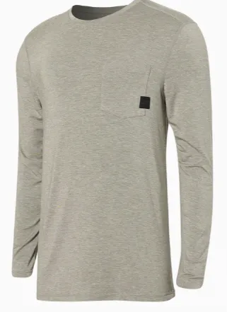 Saxx Sleepwalker LS Pocket Tee-Dark Grey Heather